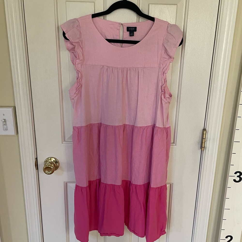 J Crew color block linen dress